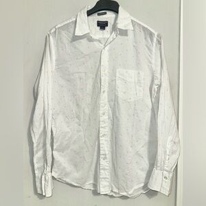 American Eagle Outfitters White Casual Button Down Shirt